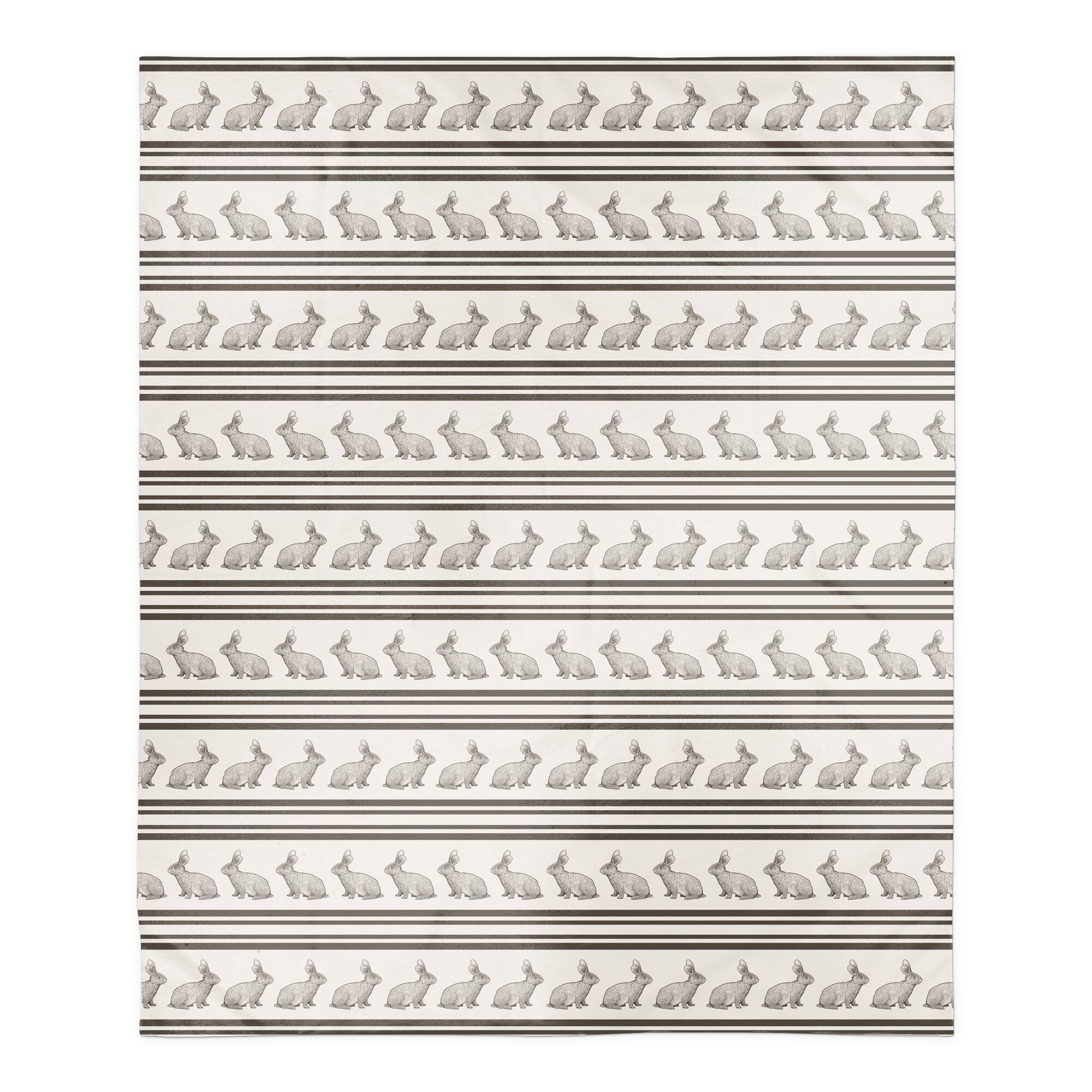 Bunny Stripes Blanket 50" x 60" Sherpa Fleece Blanket